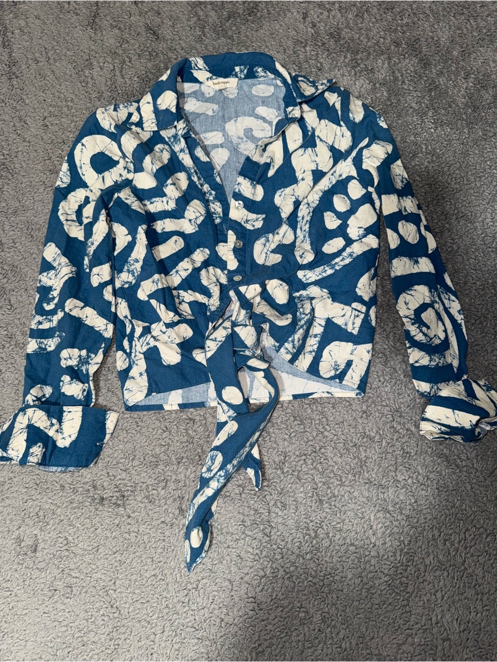 Haute Hippie Blue & Cream LINEN Shirt